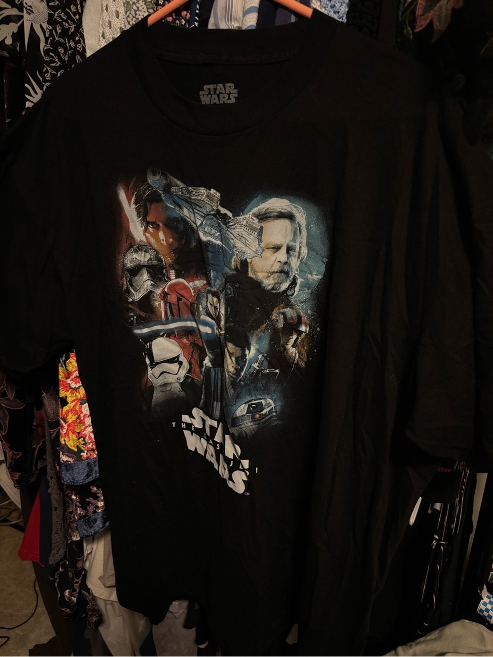 Star Wars Black Short Sleeve Tee with Multi-Character Graphic